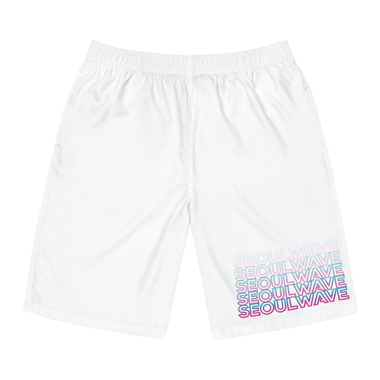 Seoul Wave Board Shorts - Vaporwave Edition (White)
