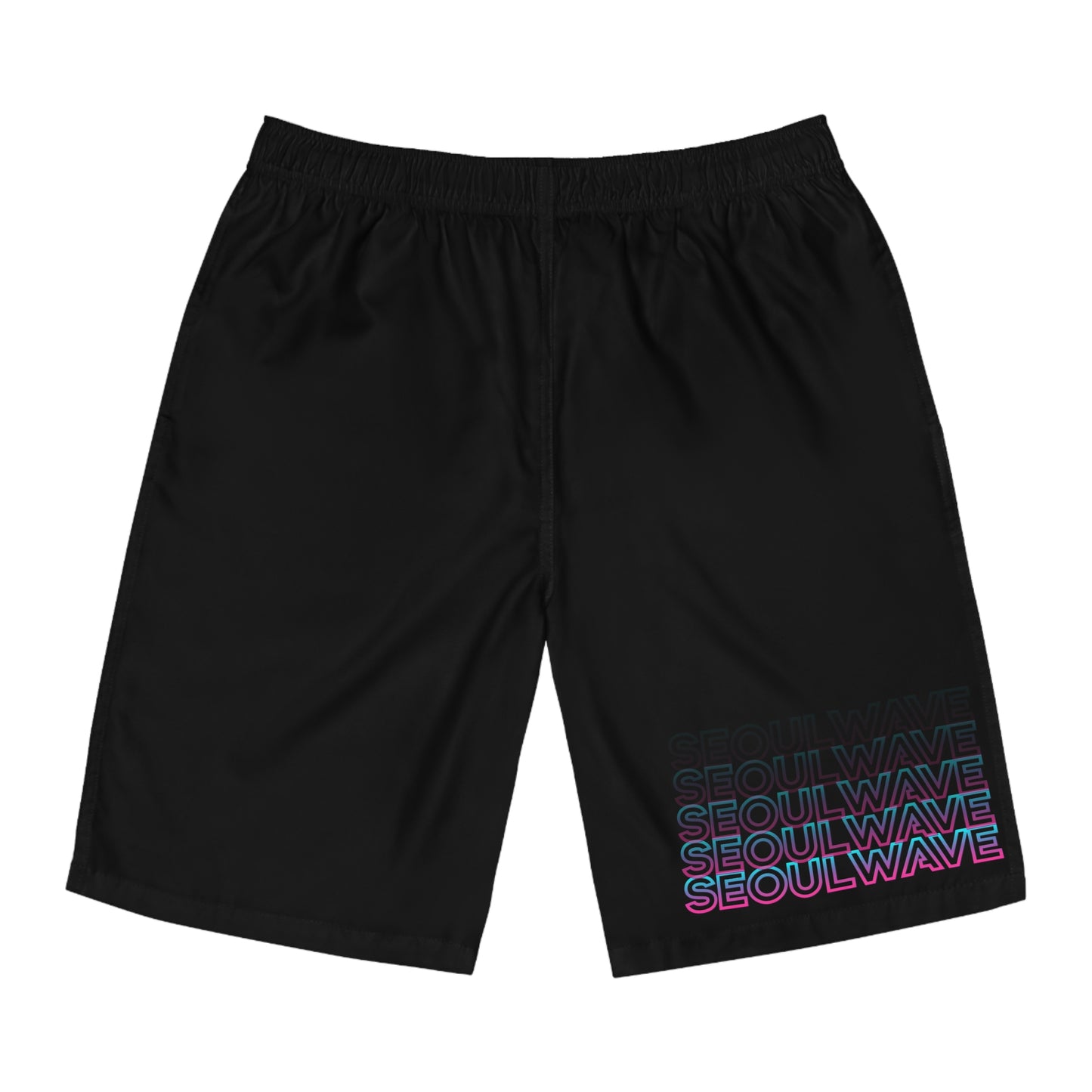 Seoul Wave Board Shorts - Vaporwave Edition (Black)