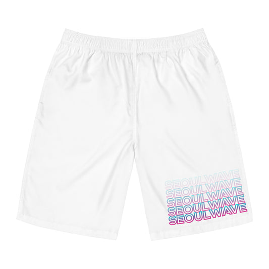 Seoul Wave Board Shorts - Vaporwave Edition (White)